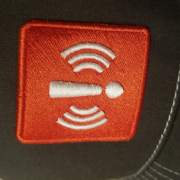 NWT Gray White Hat with Red Alert Patch - Picture 3 of 4